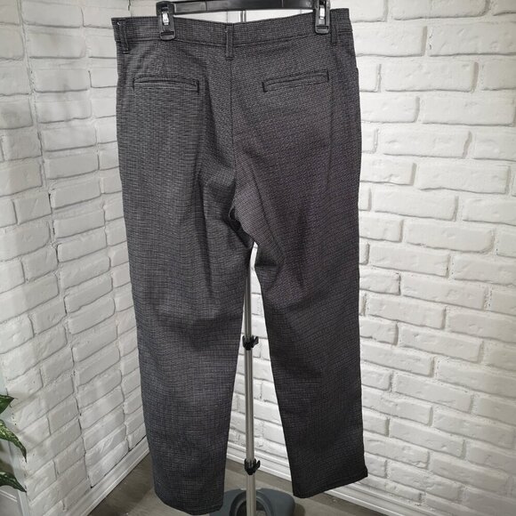 Lee All Day Pant Ladies Size 12 Medium Straight Legs Dark Grey Plaid Pants - Picture 2 of 14